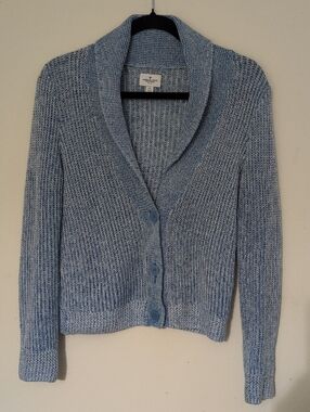 Hollister Light Blue Shawl-Collar Button Cardigan
